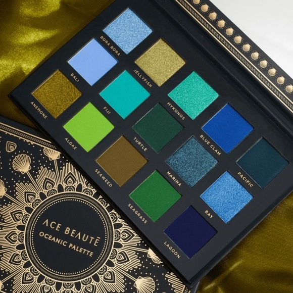 Ace Beaute OCEANIC Eyeshadow Palette Aqua Green Purple Blue Gorgeous! 24g *BNIB - Picture 2 of 16